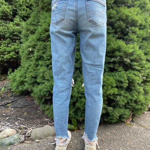 American Eagle Dark Wash Straight Leg Mom Jeans - Picture 5 of 6